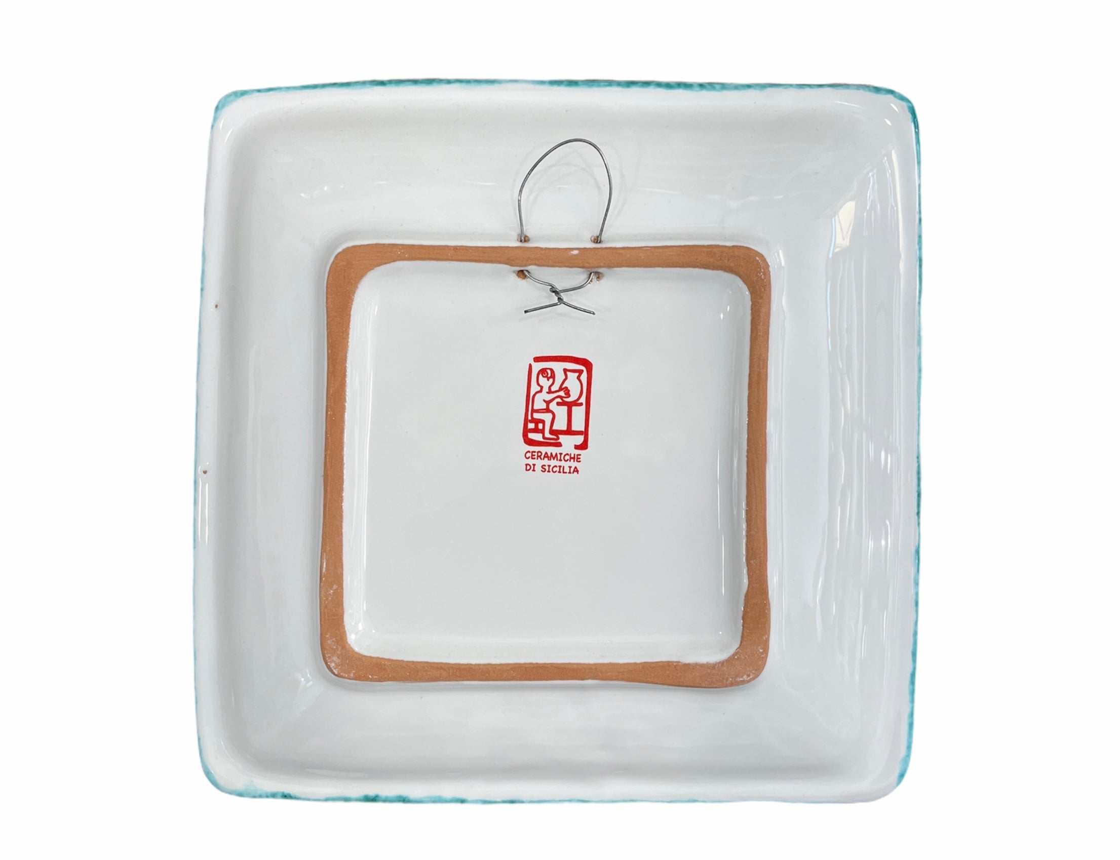 Square Plate Green Edge King