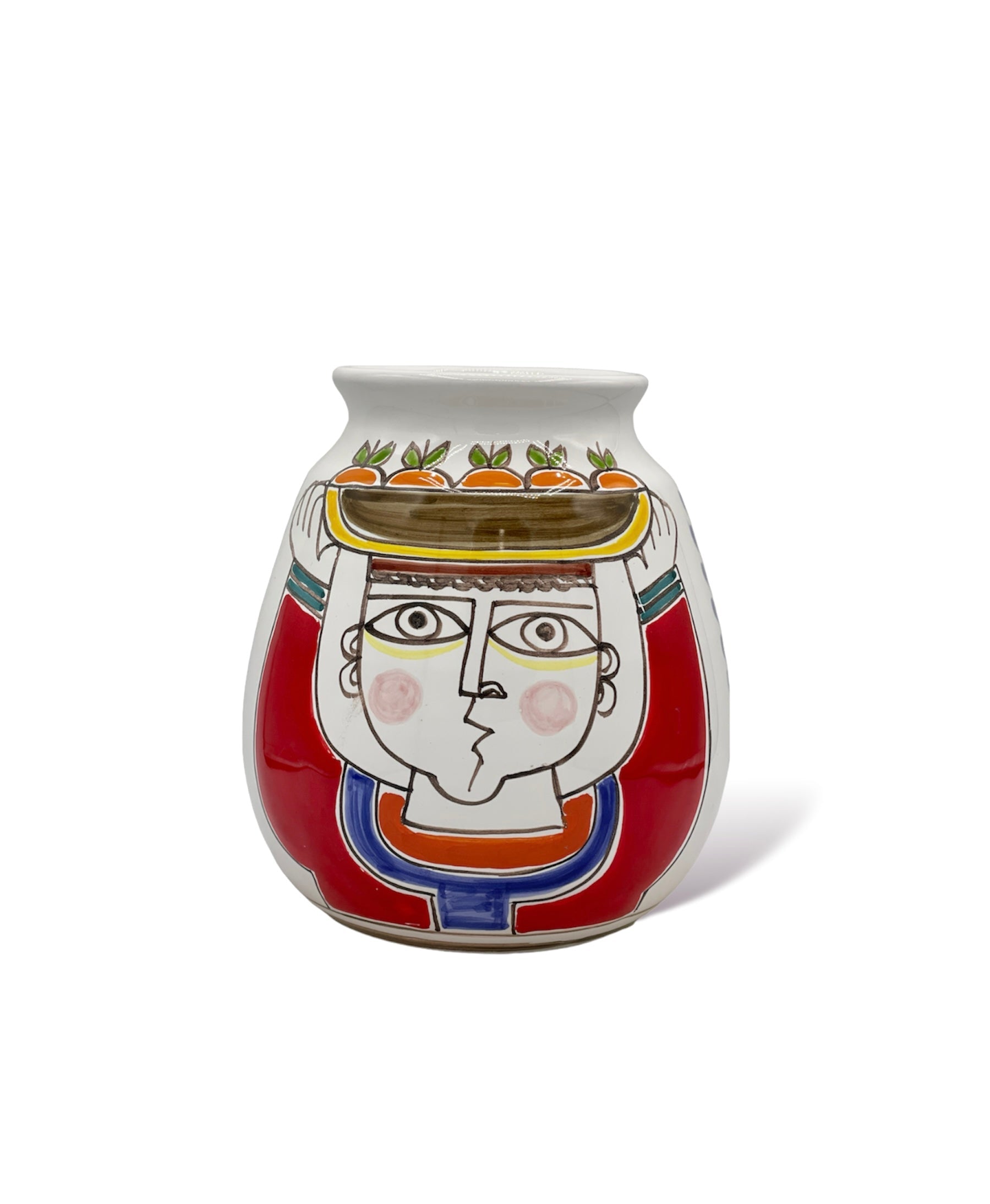 Man Vase with Basket of Oranges and Sun