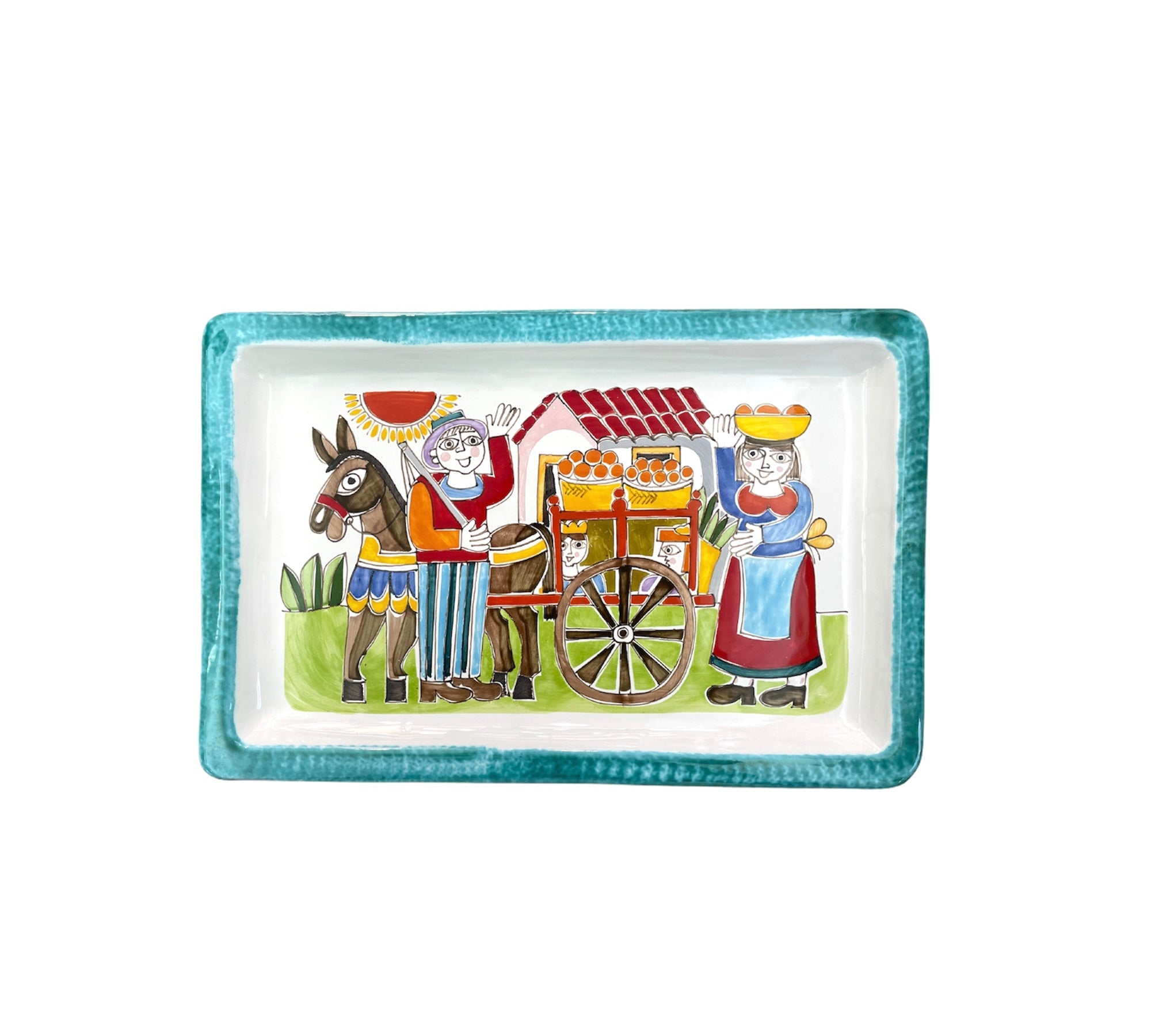 Green Border Tray Collection Of Oranges