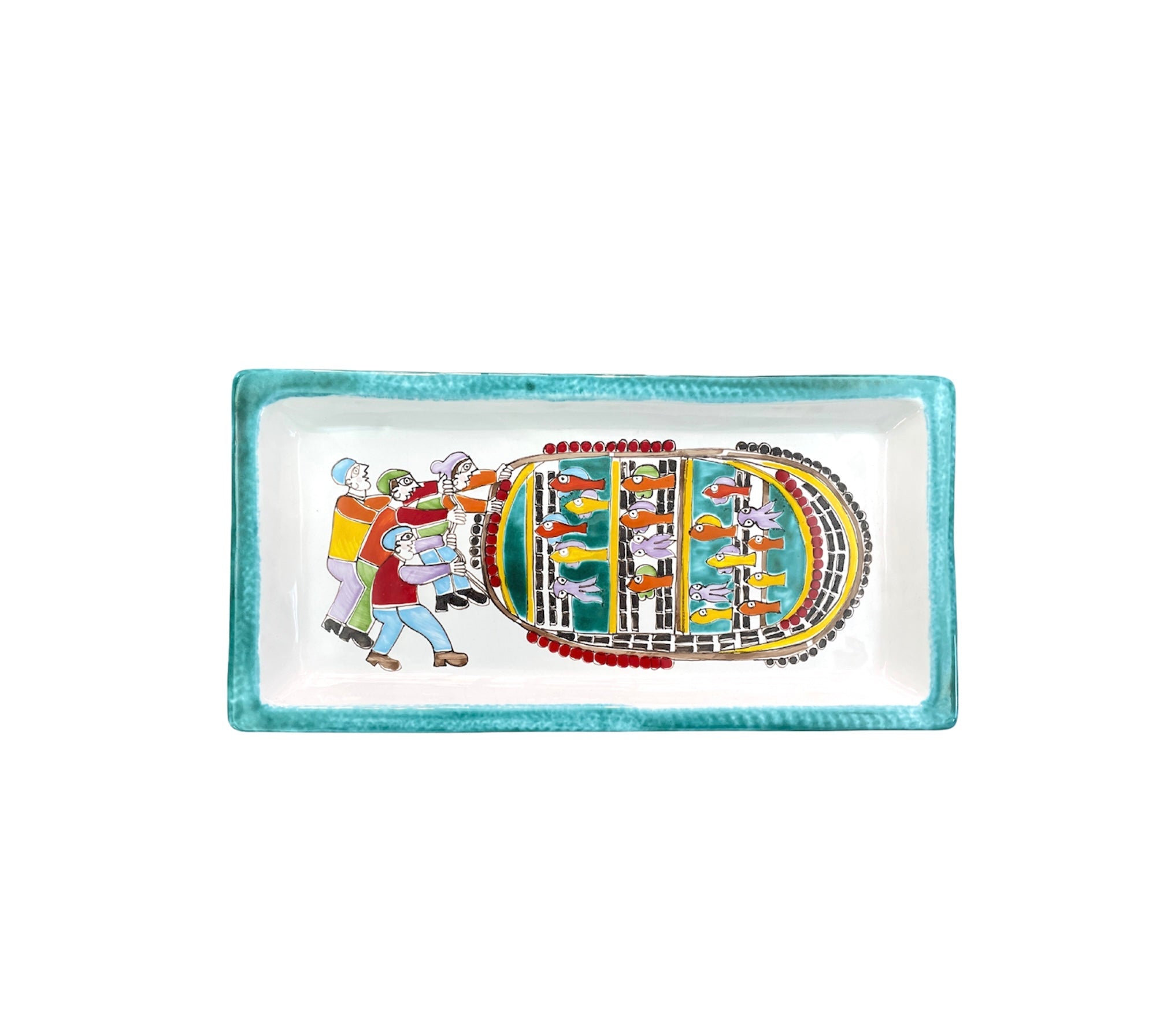 Rectangular Tray "The Fishermen"