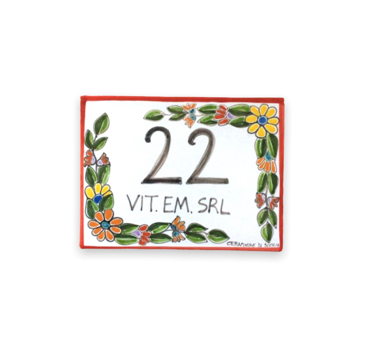 Plate Behind Porta Fiori+Frame